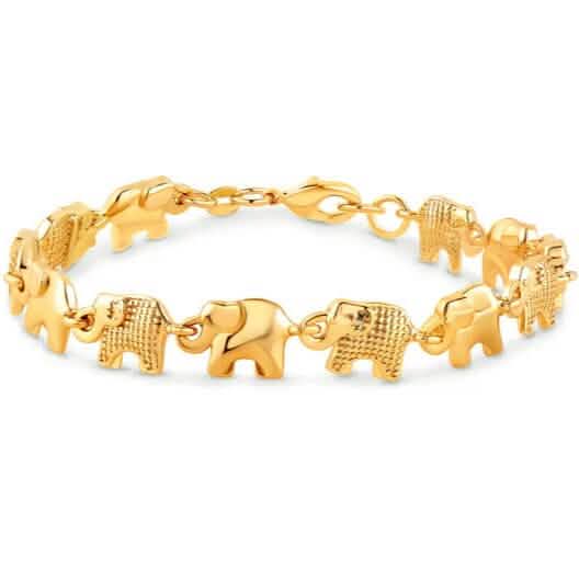 18K Gold Elephant Bracelet For Women 8