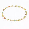 18k Gold Filled High Polish Finish Multi Color Crystal Butterfly Ankle Bracelet