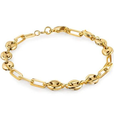 18K Gold Mariner and Paperclip Link Anklet 10