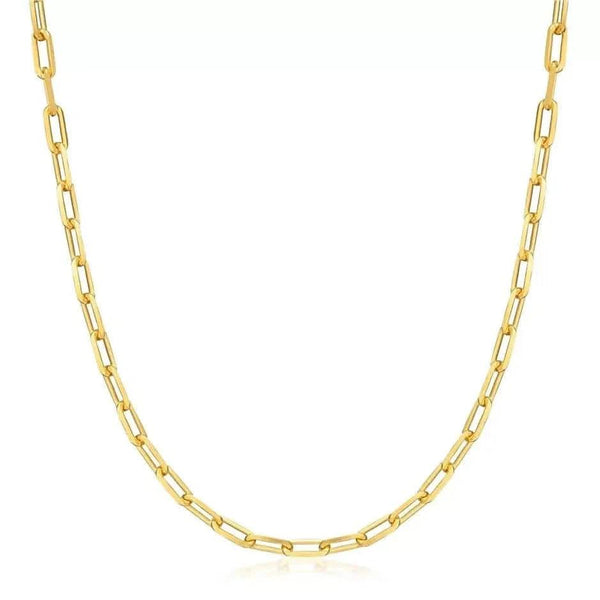 18K Gold Paperclip Link Chain Necklace