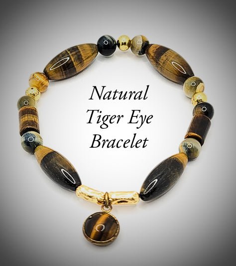 18k gold plated natural tiger bracelet