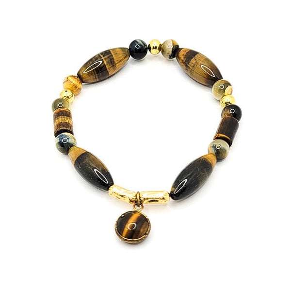 18k gold plated natural tiger bracelet