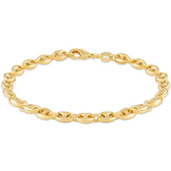 18k Gold Puff Mariner Anklet 10