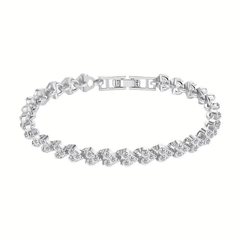 18K Golden Plated Stainless Steel Bracelet with Rhinestone Embellishments