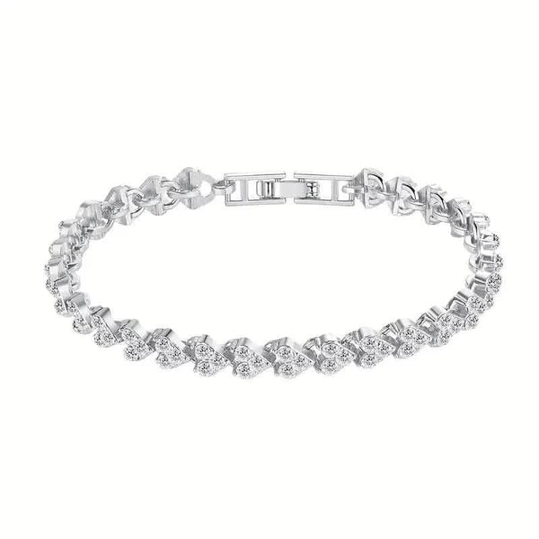 18K Golden Plated Stainless Steel Bracelet with Rhinestone Embellishments