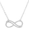 18K White Gold Plated Double Infinity Necklace