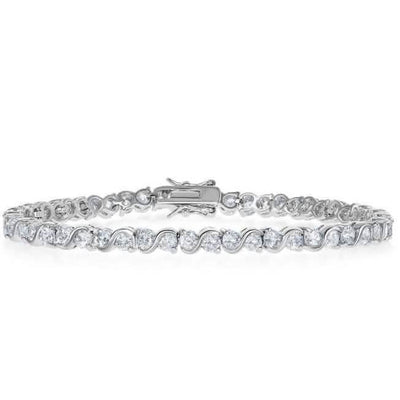 18K White Gold Plated Tennis Bracelets