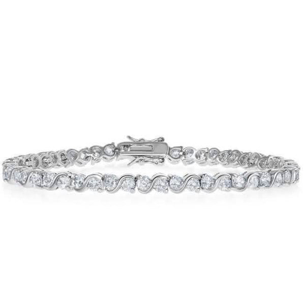 18K White Gold Plated Tennis Bracelets