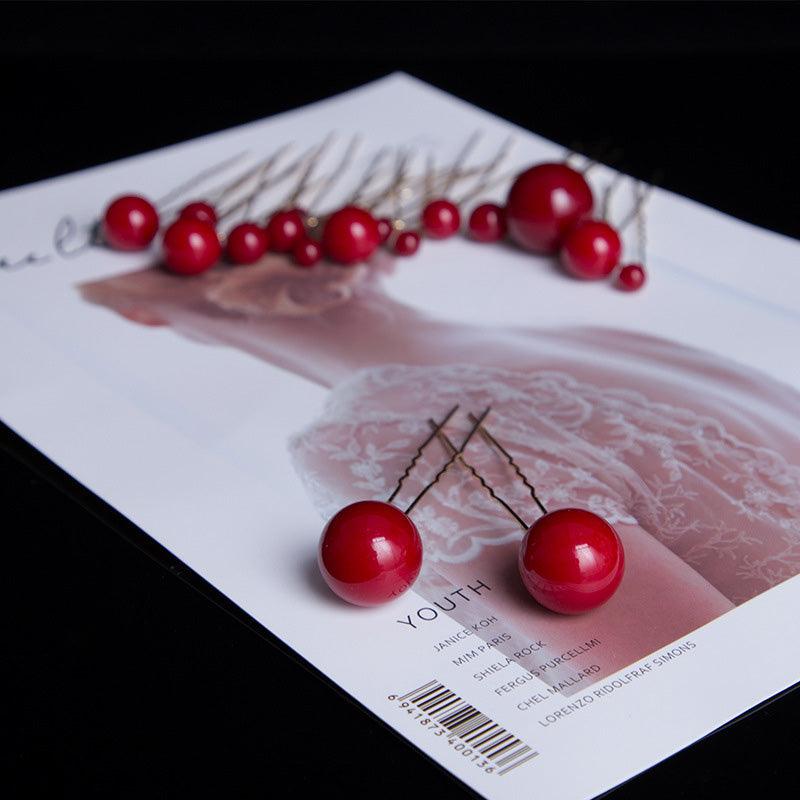 18pcs/lot Big Small Pearl Hair Stick Set  Sweet U Shape Hair Clip Hairpin Wedding Bride Headdress Wedding Hair Accessories for Brides and Bridesmaids