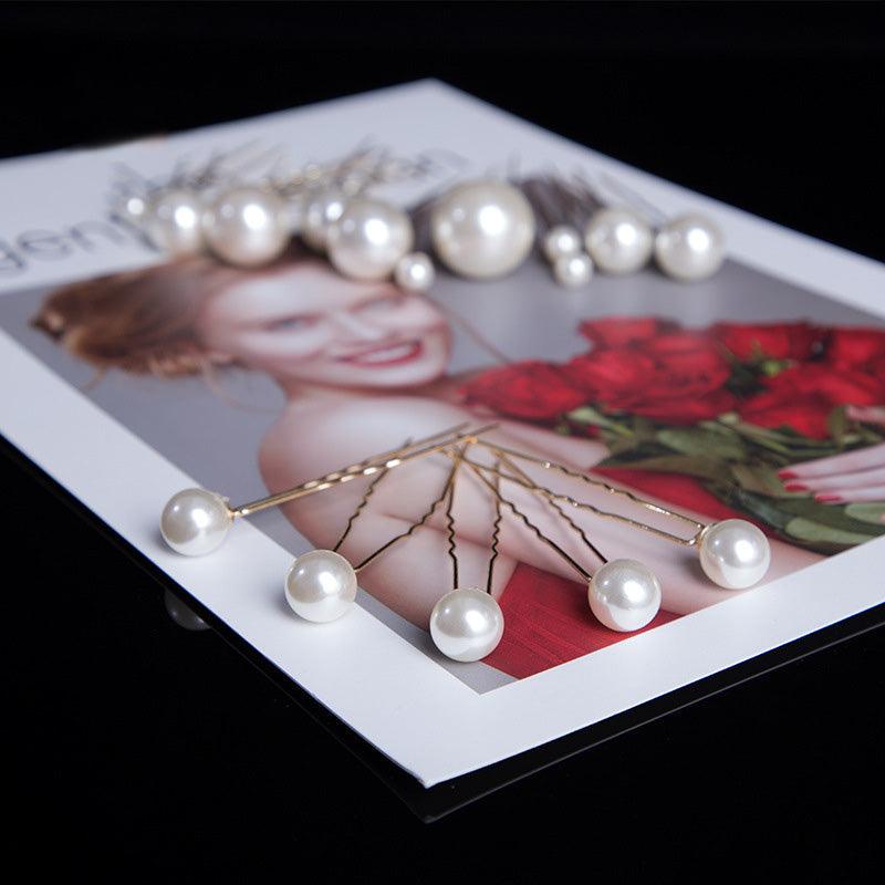 18pcs/lot Big Small Pearl Hair Stick Set  Sweet U Shape Hair Clip Hairpin Wedding Bride Headdress Wedding Hair Accessories for Brides and Bridesmaids