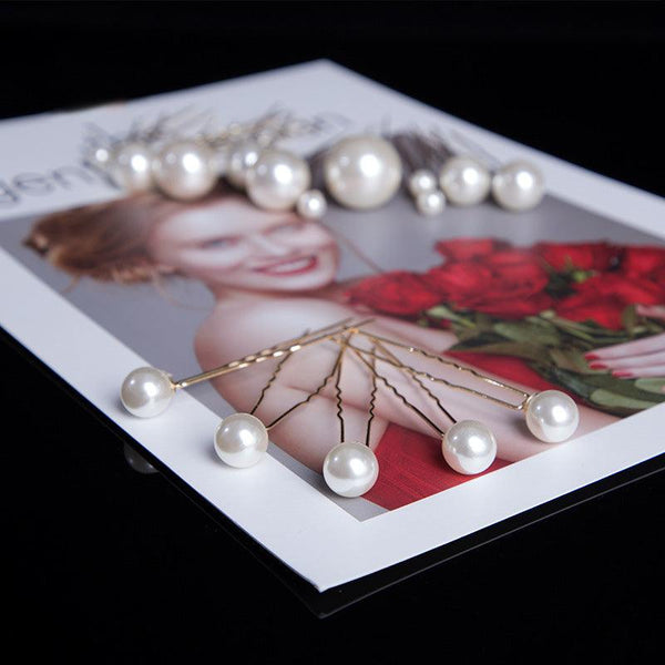 18pcs/lot Big Small Pearl Hair Stick Set  Sweet U Shape Hair Clip Hairpin Wedding Bride Headdress Wedding Hair Accessories for Brides and Bridesmaids