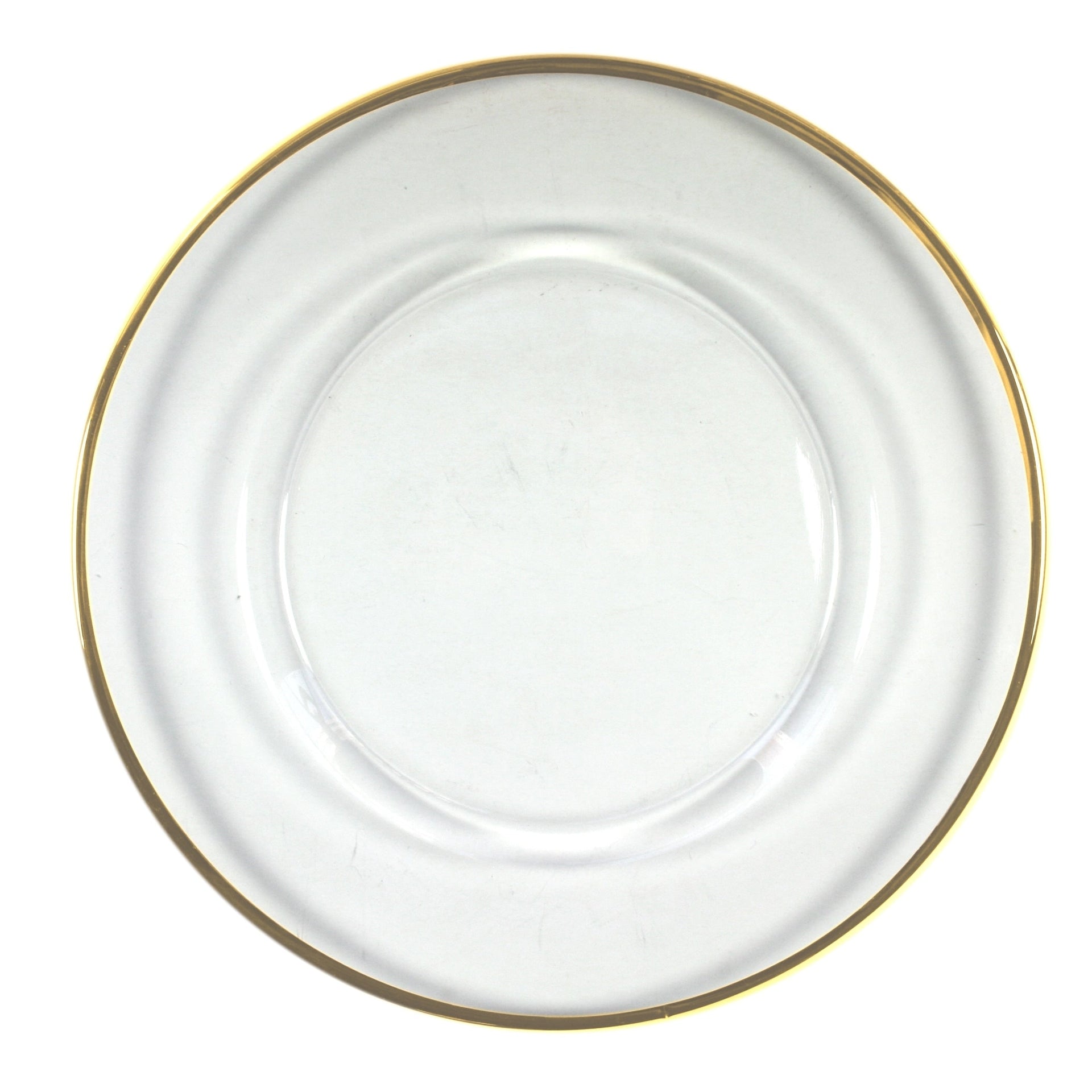 Gold Rimmed Clear Glass Charger Plate 13