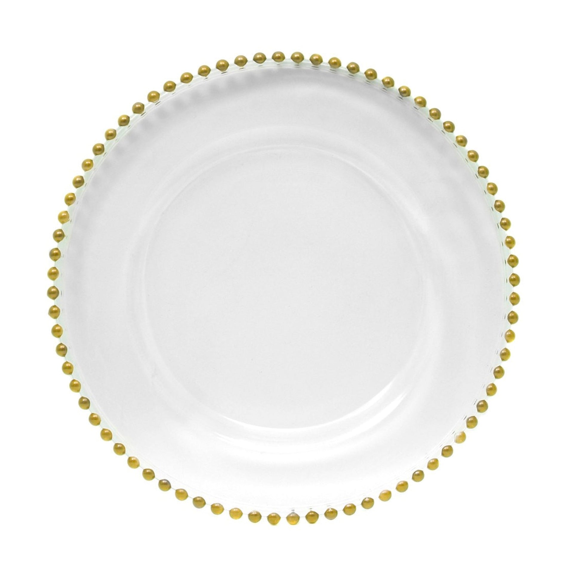 Gold Beaded Glass Charger Plate 13