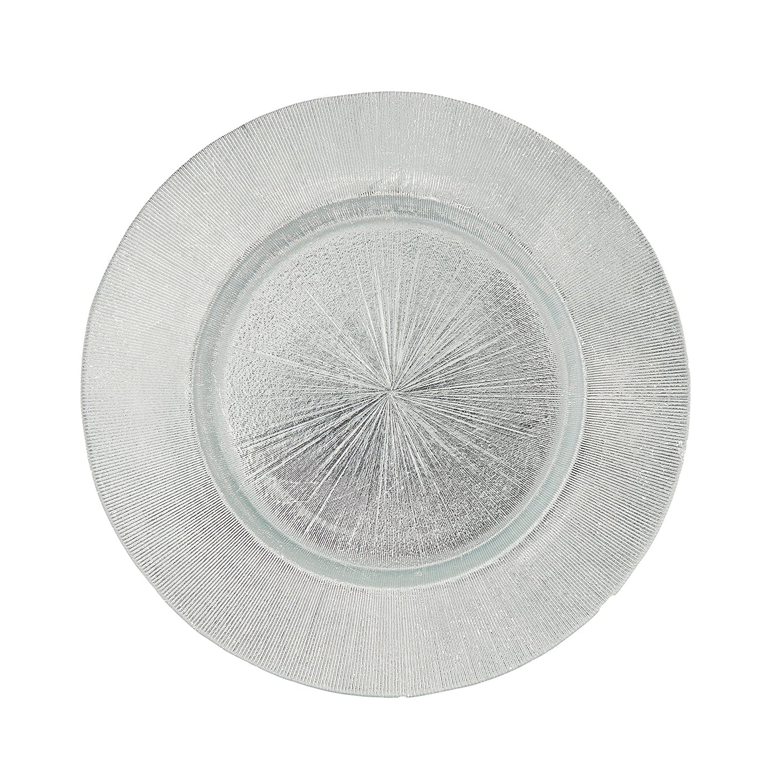 Light Silver Antique Glass Chargers 4-Piece Set 13
