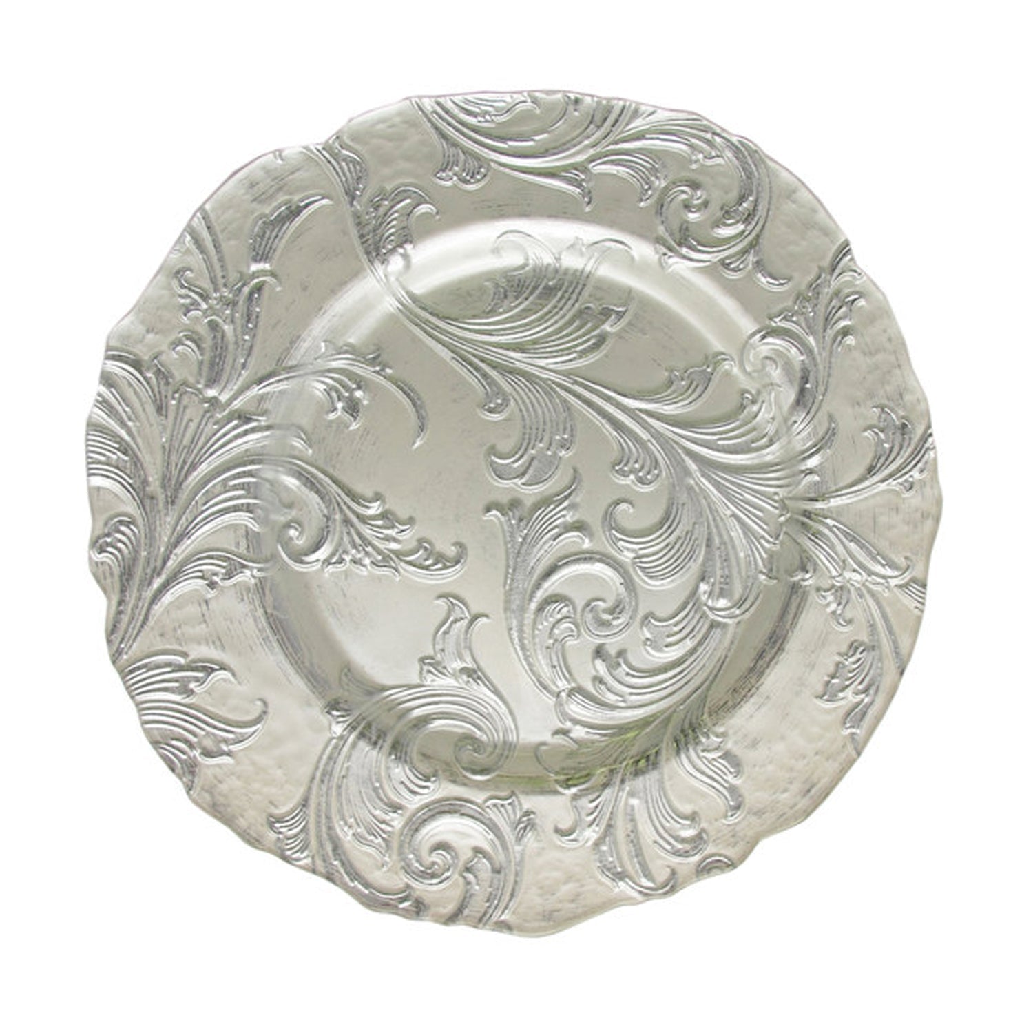 Vanessa Glass Charger Plates 4-Piece Set - Silver 13