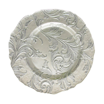 Vanessa Glass Charger Plates 4-Piece Set - Silver 13