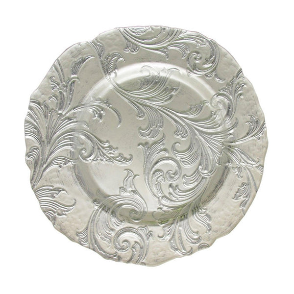 Vanessa Glass Charger Plates 4-Piece Set - Silver 13