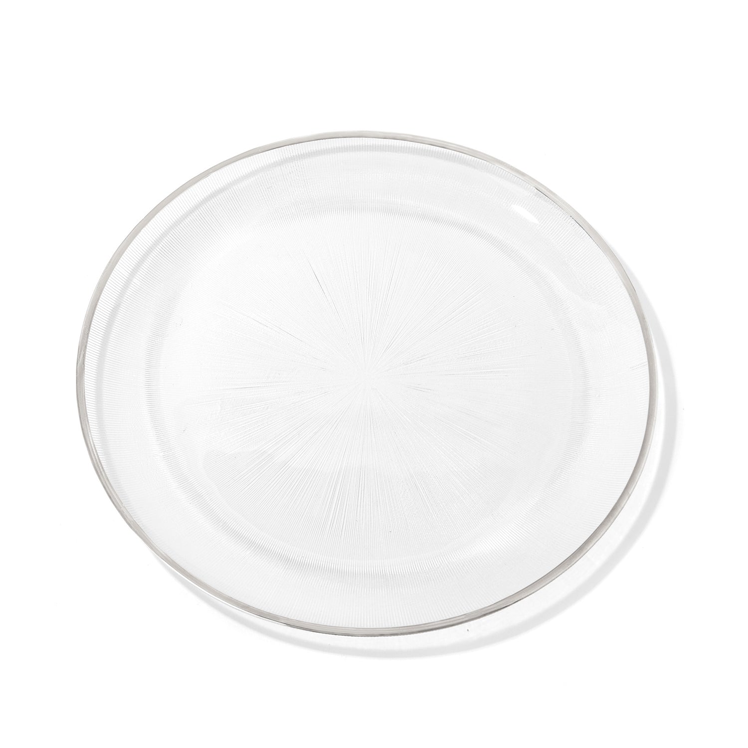 Elite Glass Charger Plates with Silver Rim 6-Piece Set 13
