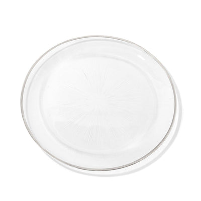 Elite Glass Charger Plates with Silver Rim 6-Piece Set 13
