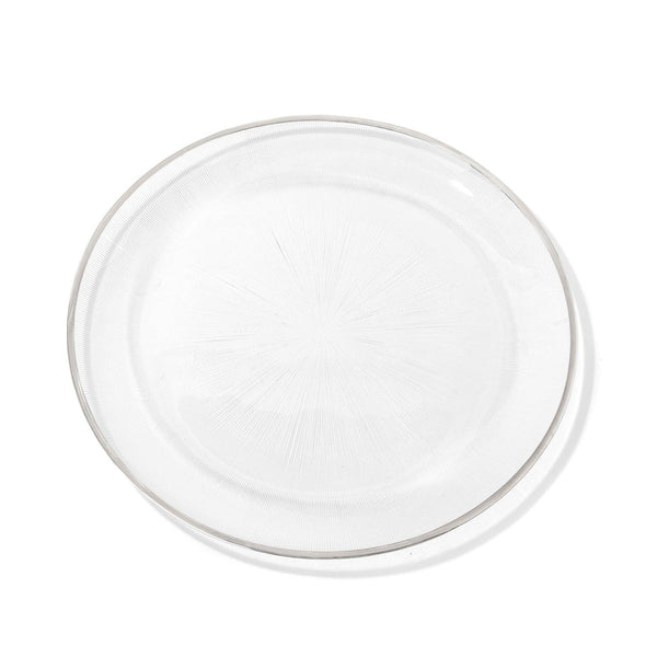 Elite Glass Charger Plates with Silver Rim 6-Piece Set 13