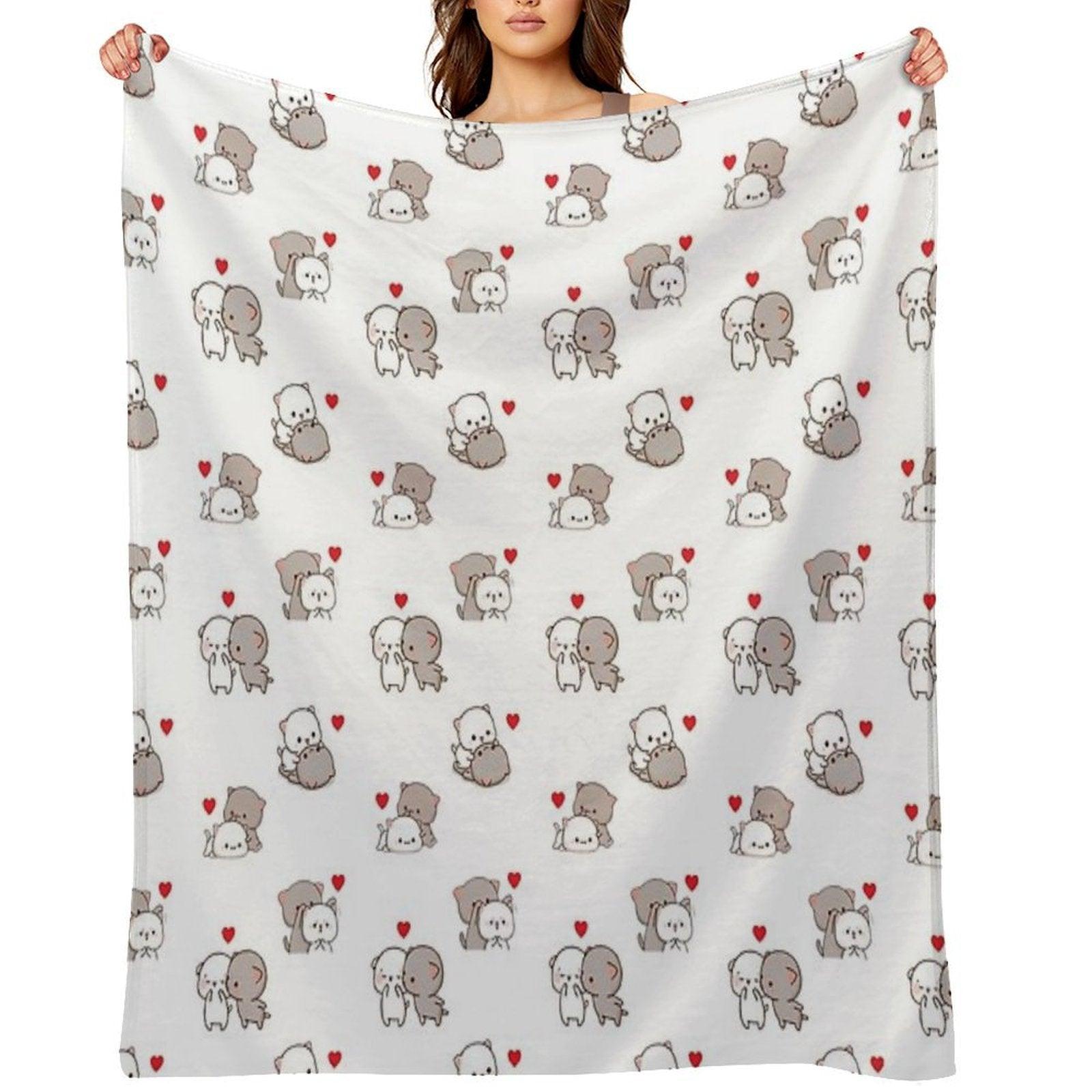 Mochi Milk Panda Bear Brownie BUBU DUDU Couple Goma Peach Sugar Valentine Xmas 2025 Throw Blanket