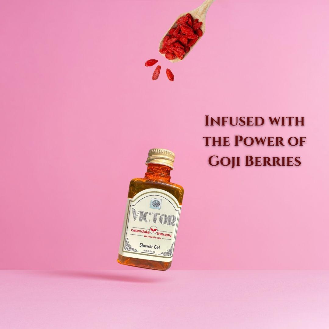 Roomsium Victor, Goji Berry Scented, Travel Size Toiletries Set For Hosts, Homes, Hotels, SPAs, Gift Shops 125 pieces