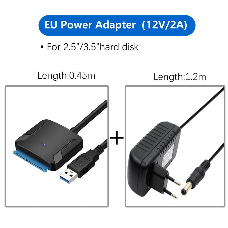 USB 3.0 Easy Drive Cable SATA to USB 3.0 Cable 2.5-inch/3.5-inch Hard Disk Adapter Cable