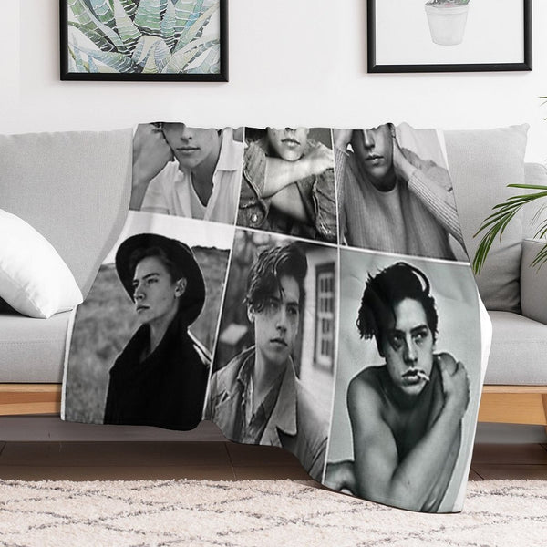 Cole Sprouse Black And White Poster Anti-pilling Throw Blanket