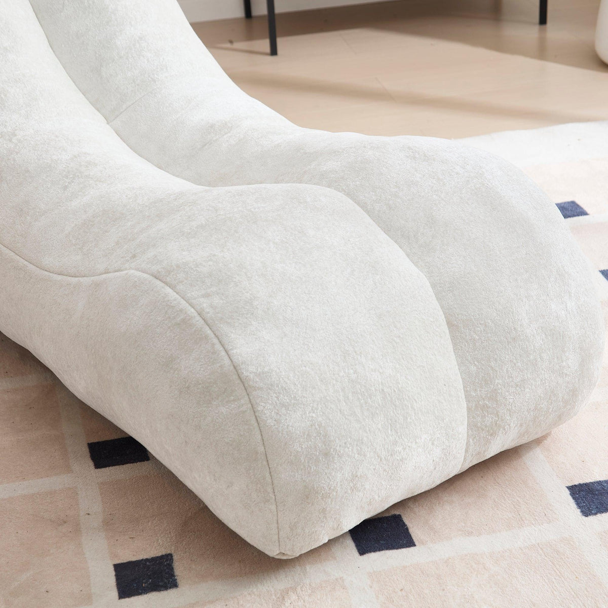 White Polyester Bean Bag Sofa‑Lounger
