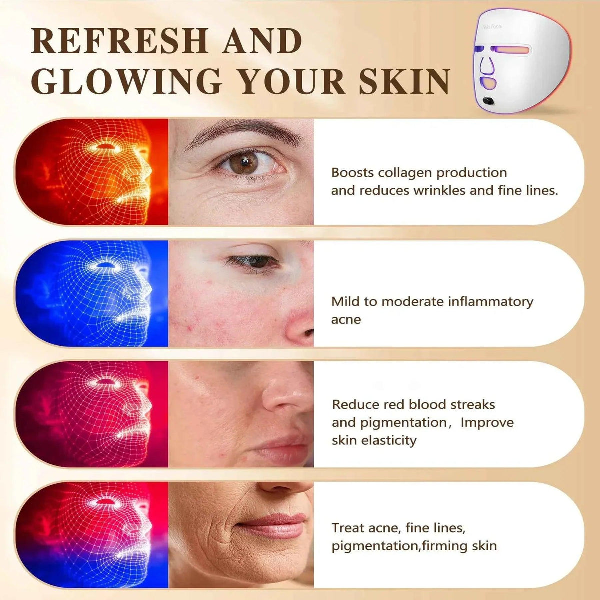 LED Facial Care Mask for At-Home Skincare