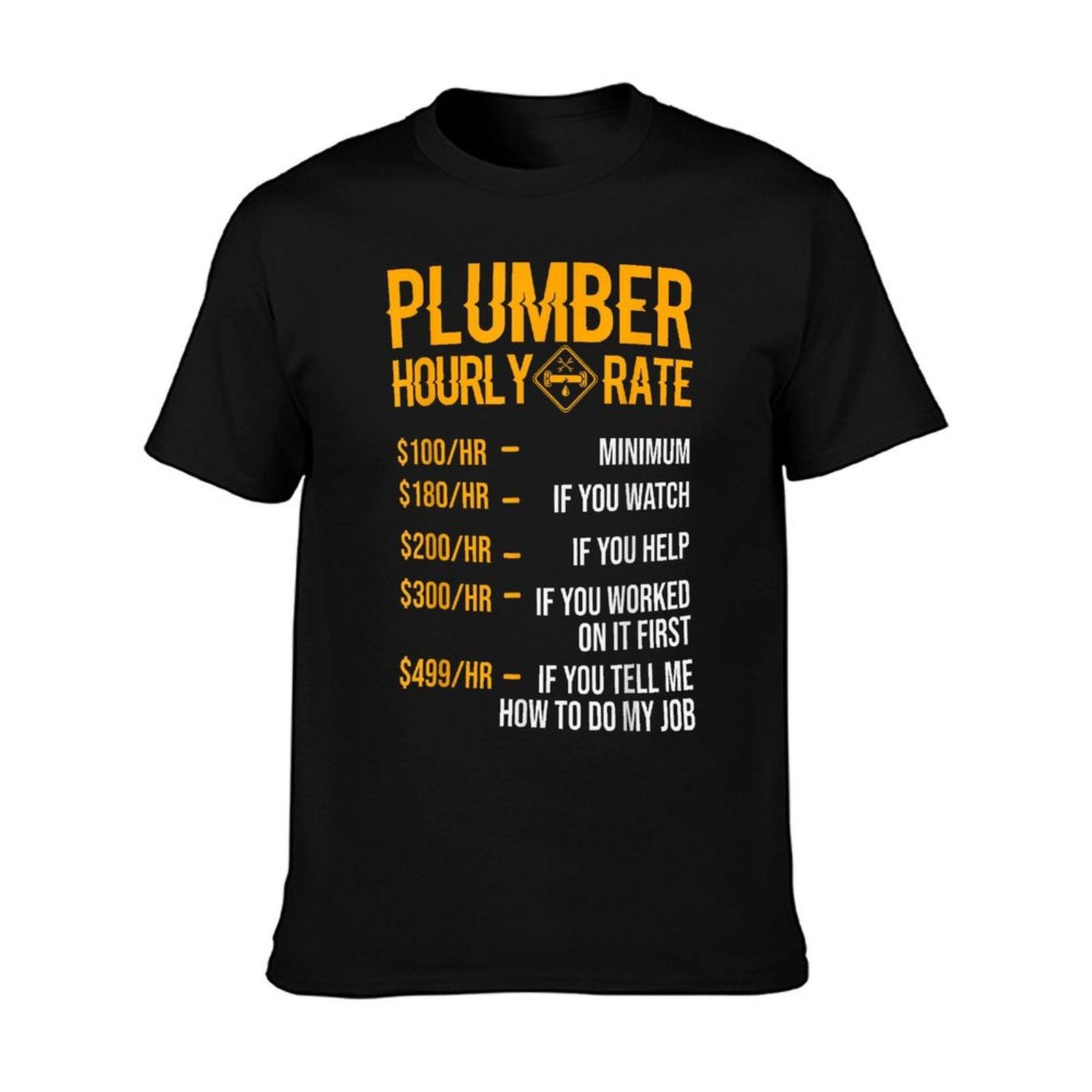 Funny Plumber Men's - Plumber Hourly Rate T-Shirt