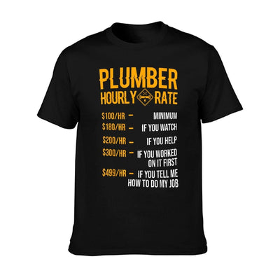 Funny Plumber Men's - Plumber Hourly Rate T-Shirt