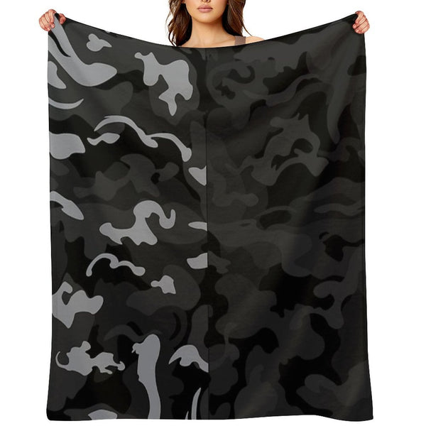 Camo Style - Black Camouflage Mixed Pattern Premium Throw Blanket