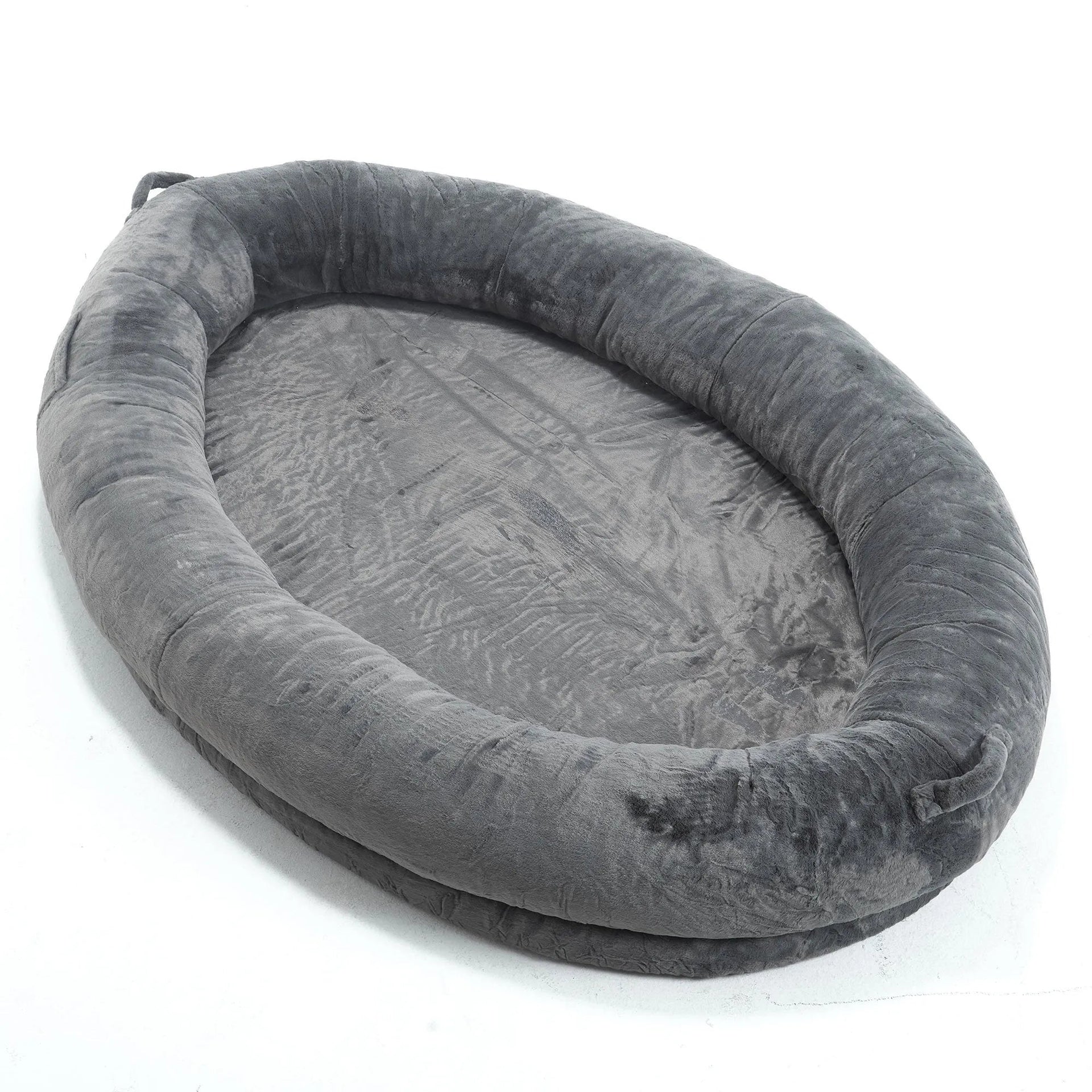 🇫🇷🇪🇪 🇸🇭🇮🇵🇵🇮🇳🇬 Human Dog Bed for Adult, Memory Foam Human Size Pet Bed for Human With Storage Pocket, Dark Gray