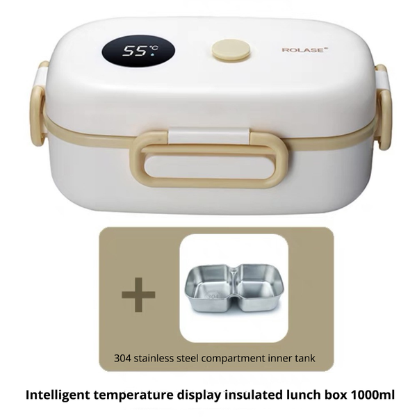 New Smart LCD Temperature Digital Display Insulated Lunch Box Portable Electric Lunch Box Lunch Box Suitable for Outdoor Travel