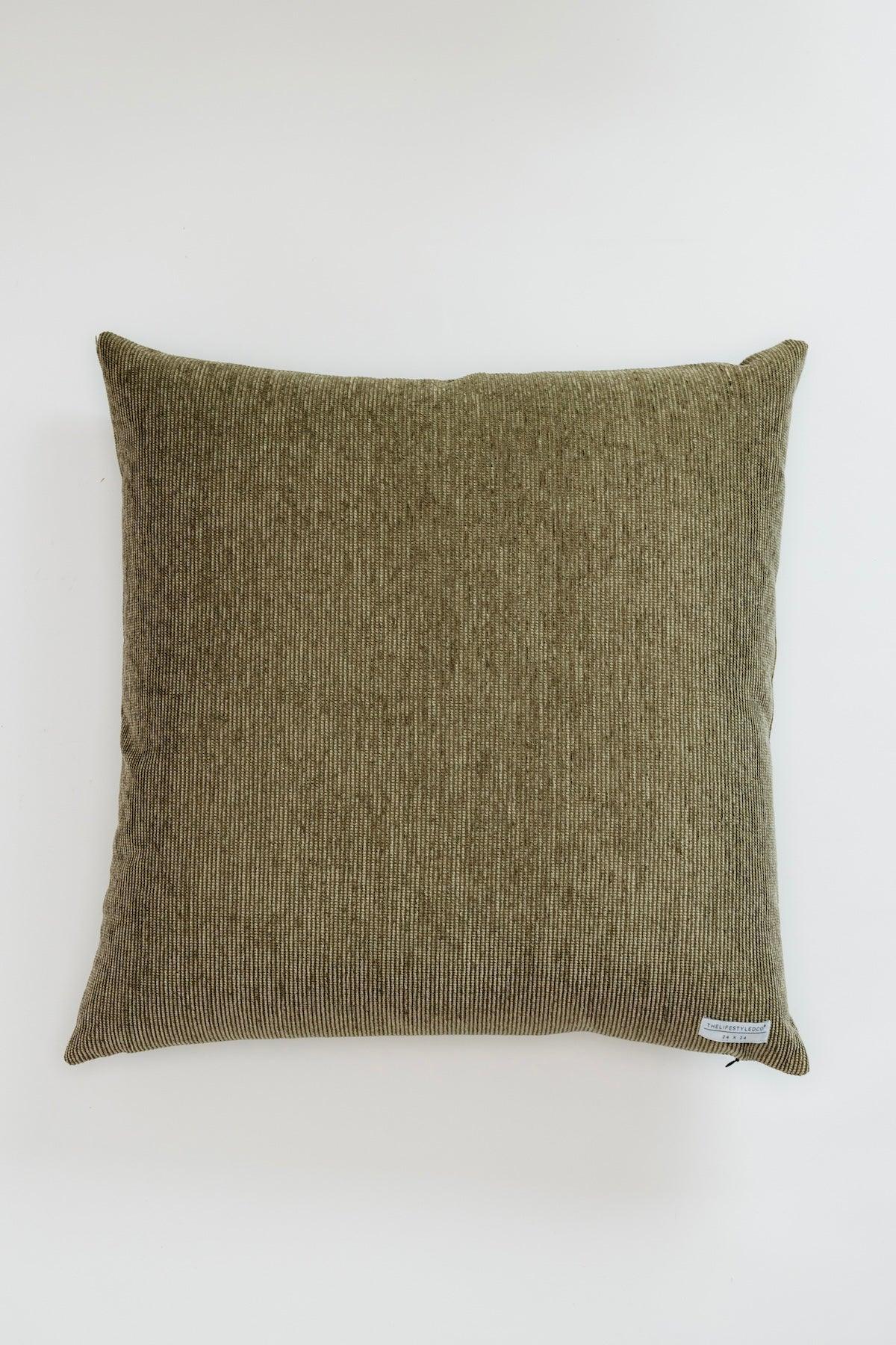 Warner Chenille Pillow - Olive - 2 Sizes
