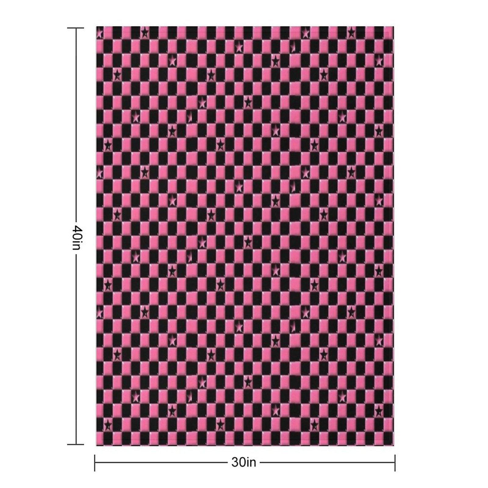 Emo Black And Pink Stars Throw Blanket