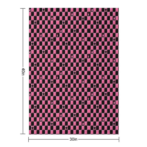 Emo Black And Pink Stars Throw Blanket