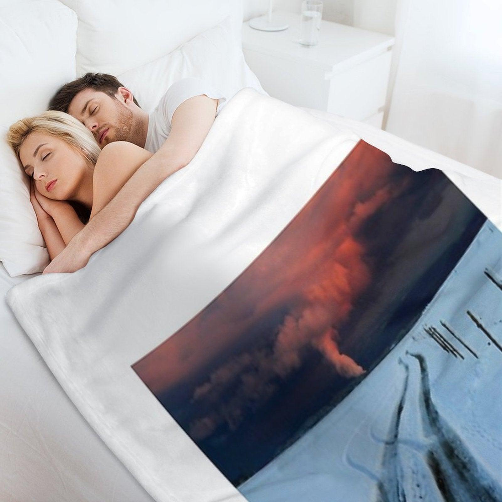 Sunset Clouds Above Switzerland Throw Blanket