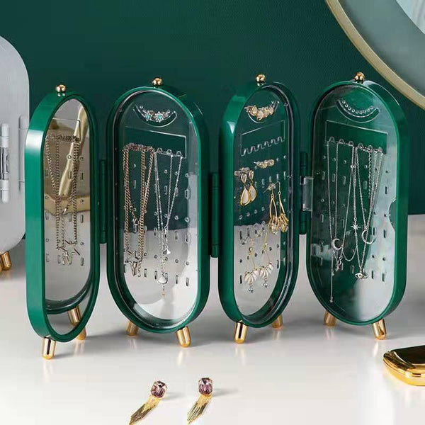 Jewelry storage box, earrings, necklaces, bracelets, jewelry boxes, household multifunctional foldable portable display racks