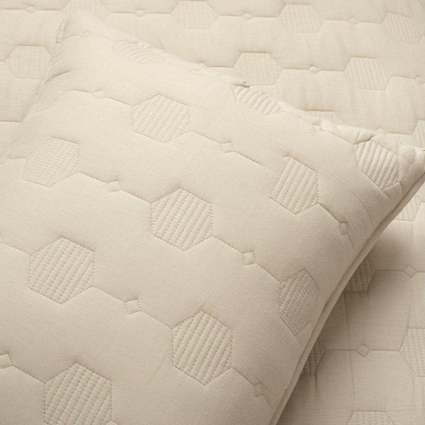 Hexagon Honeycomb Textured Cotton Quilt 3 Piece Set