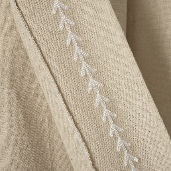 Olivia Ric Rac Embroidery Border Window Curtain Panel