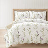Watercolor Wildflower Scallop Edge Floral 3 Piece Quilt Set