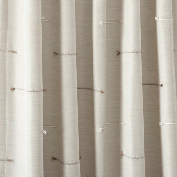 Boho Stripe Clip Jacquard Window Curtain Panel Set