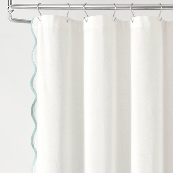 Coastal Chic Scalloped Edge Shower Curtain