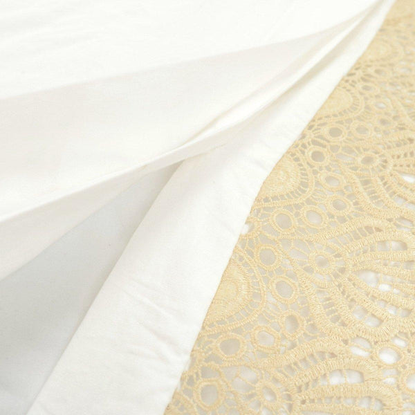 Scalloped Lace Cotton Duvet Cover 3 Piece Set