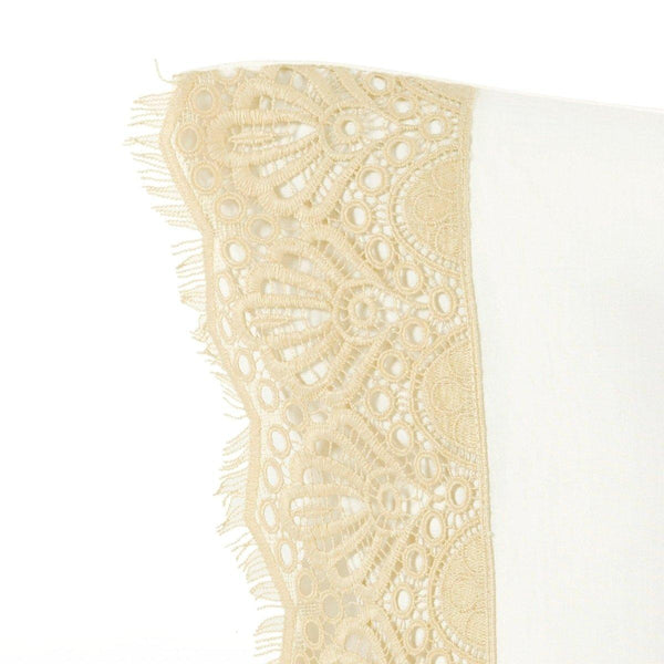 Scalloped Lace Cotton Duvet Cover 3 Piece Set