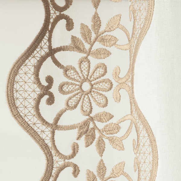 Scalloped Edge Lace Border Window Curtain Panel