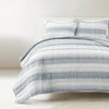 Yarn Dyed Textured Stripe Waffle Quilt 3 Piece Set