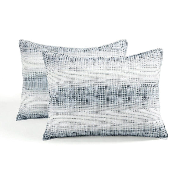 Yarn Dyed Textured Stripe Waffle Quilt 3 Piece Set